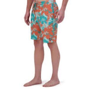 ZeroXPosur Size Large Men's Swim Trunk with Inner Liner Orange Blue Swim Shorts